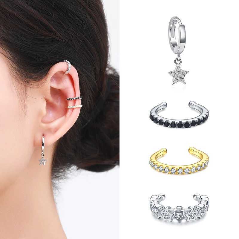 MODIAN 1 Piece Rainbow Ear Clips 925 Sterling Silver Fashion Unique Tiny Cuff Earrings For Women Girl Fine Jewelry AccessoriesX240913