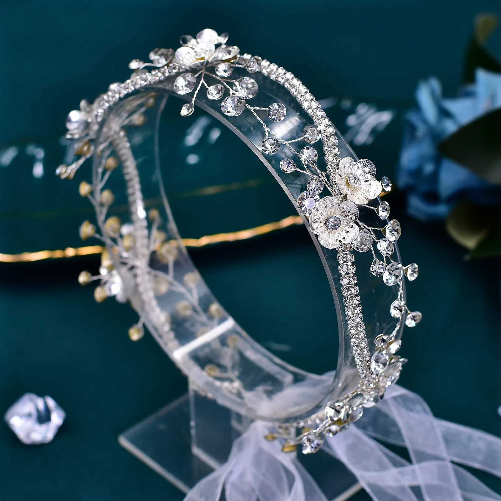 Elegant Bridal Headband Crystal Alloy Flower Bride Headpiece Wedding Hair Accessories Woman Headdress for Party HP573X240913