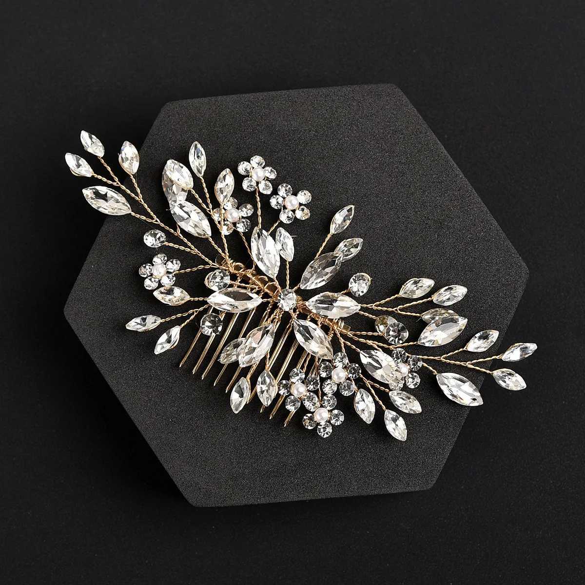 New Hair Card Bridal Headdress Handmade Inlaid Crystal Comb Ladies Rhinestone Gift Wedding Portrait AccessoriesX240913