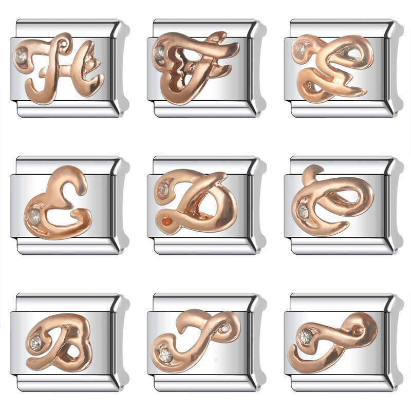 2024 New Women's Gift Letters Bead Italian Charms Links Beads Fit 9Mm Stainless Steel Bracelet Making Jewelry