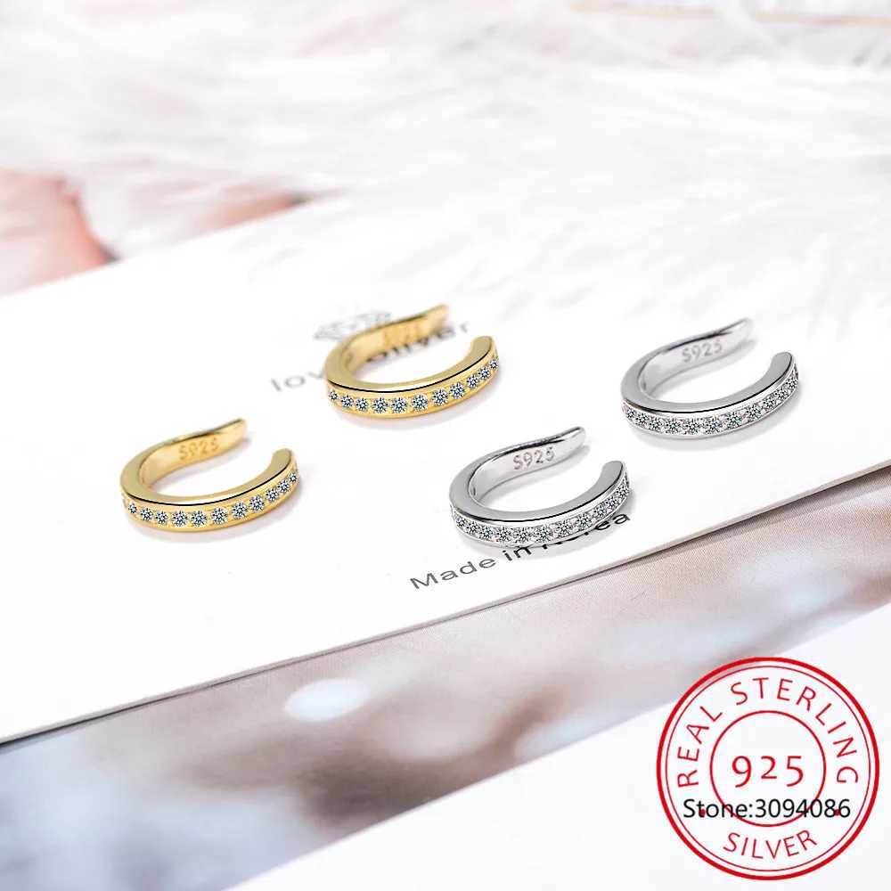 Genuine 925 Sterling Silver Sweet Dazzling CZ Ear Cuff Clip Earring For Women Piercing Earing Jewelry Gift DE0082X240913