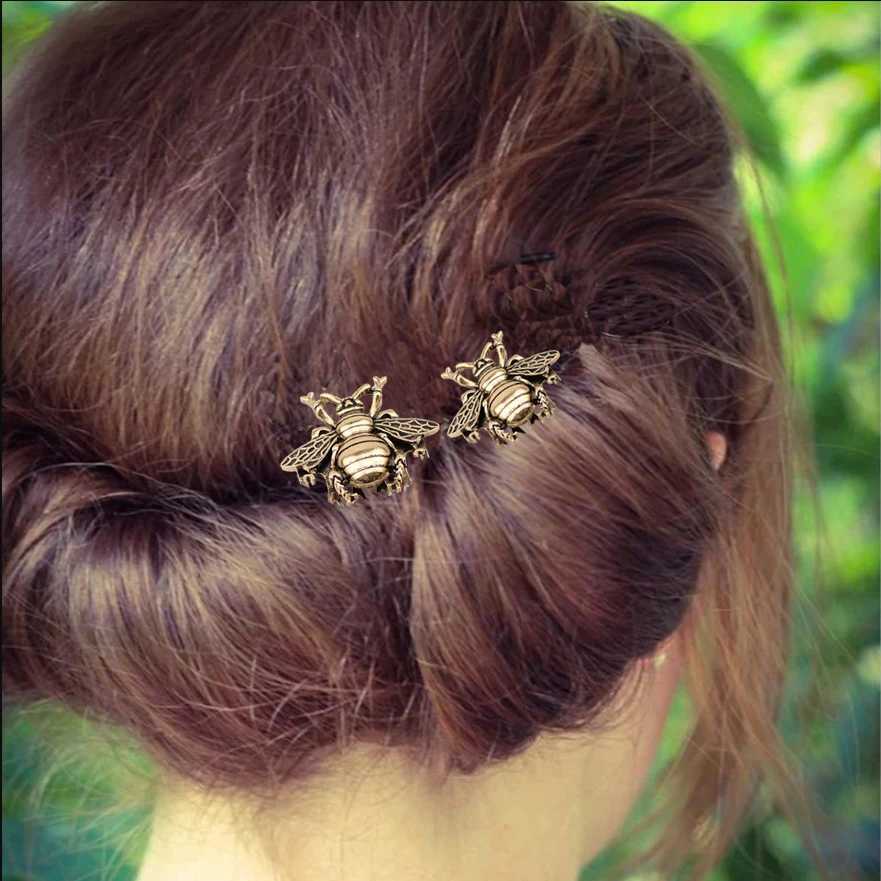 Gold Color Metal Hair Combs Pins Handmade Wedding Butterfly Comb for Brides Insects Bee Hair Clips Barrettes Jewelry AccessoriesX240913