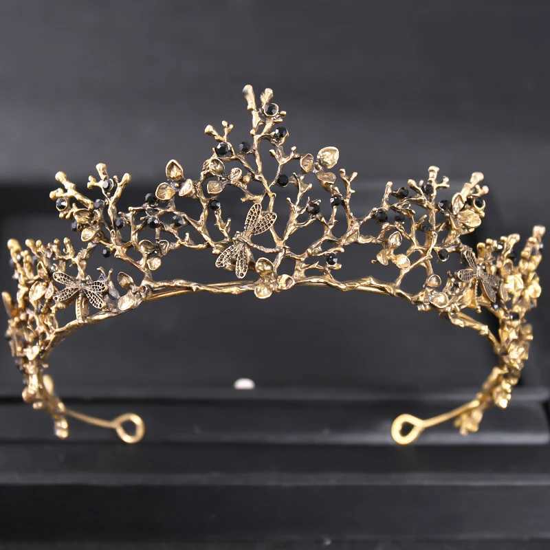 Baroque Vintage Crystal Crown Tiara Rhinestone Princess Butterfly Prom Crowns And Tiaras Bridal Wedding Hair Accessories JewelryX240913