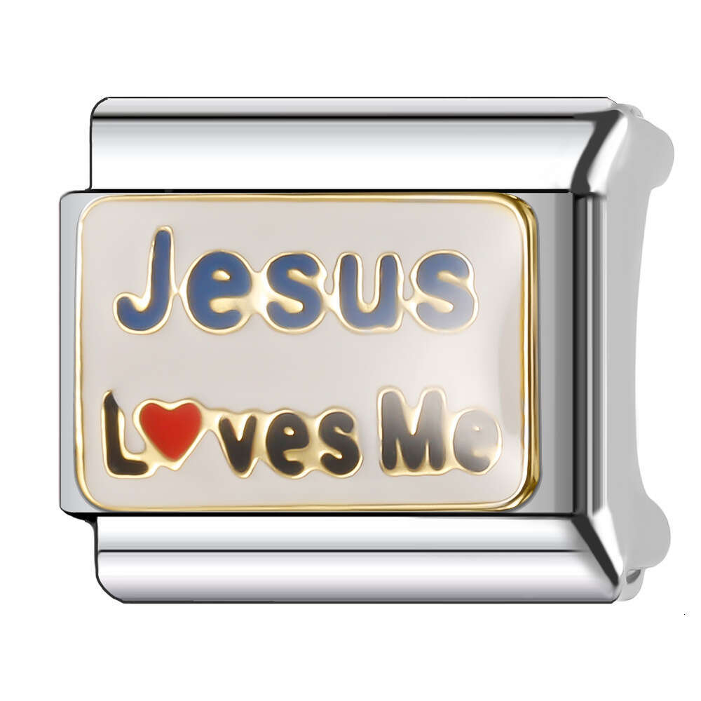 2024 Women's Gift Fit 9mm Stainless Steel Italian Charms Bracelet Links Beads Bracelet DIY Handmade Italian Style Classic Pattern Gift