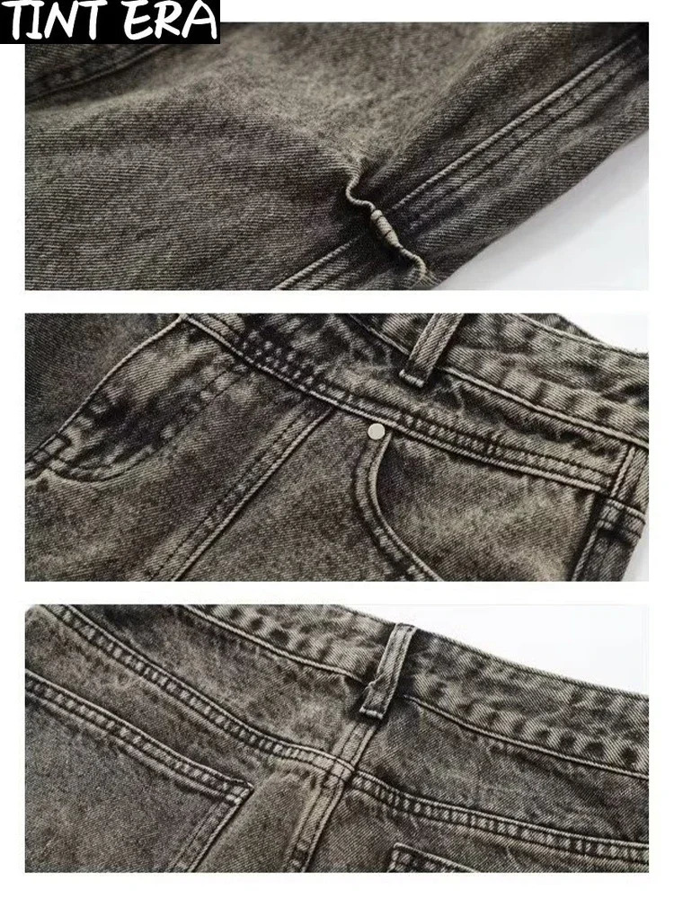 Y2K Wide Leg Jeans Men Pleated Vintage Fashion Micro Flared Denim Pants High Street Bootcut Trousers Male Stack 240912