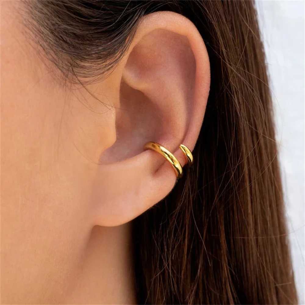 AIDE 1pair 925 Sterling Silver Smooth Design Clip Earrings Stackable Ear Cuff For Women Girls Party Fine Jewelry Christmas GiftsX240913