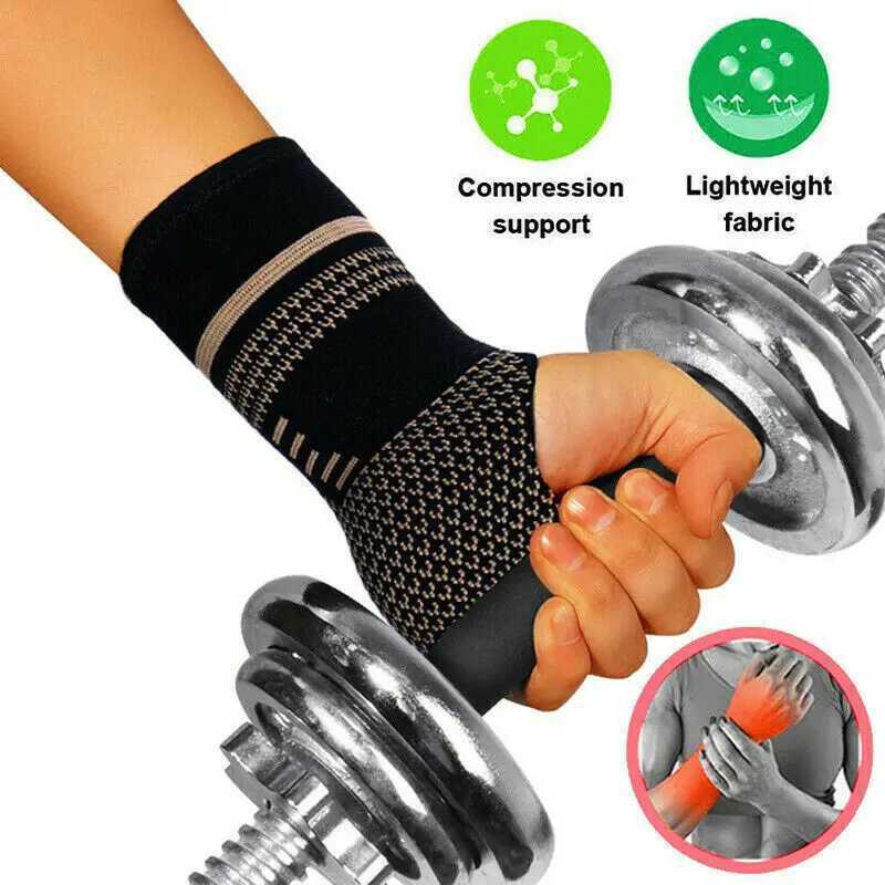 Wrist Support Copper Gym Wrist Support Professional Sports Wristband Safety Compression Gloves Wrist Protector Arthritis Sleeve Palm Bracer z240913