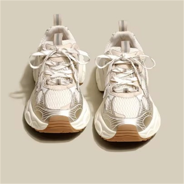 White sports shoes women's flat shoes lace up women's mesh casual shoes