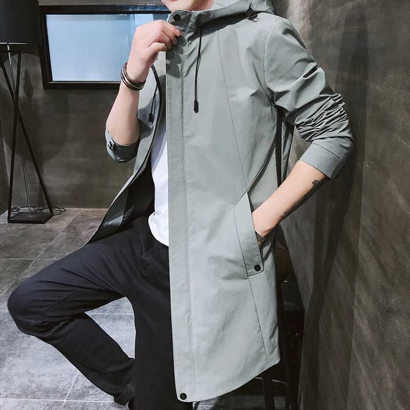 2024 autumn new arrival men Jacket fashion Casual trench Coat Mens Hooded Windbreakers Male Jackets men size M-4XL Y240913