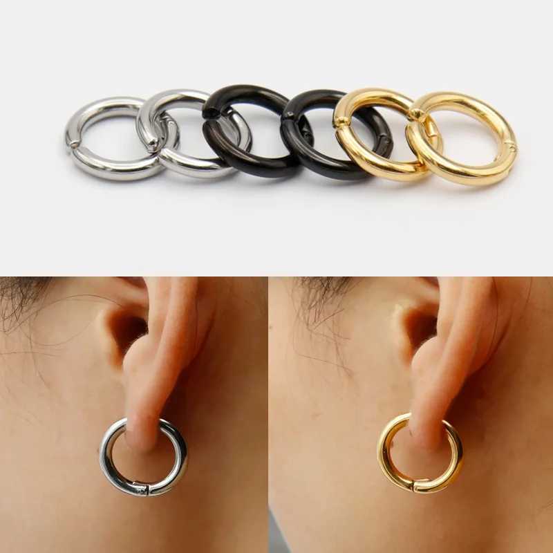 1 piece Women Men Stainless Steel Painless Ear Clip Round Ear Circle Non Piercing Fake Earrings New Popular Fashion Ear JewelryX240913