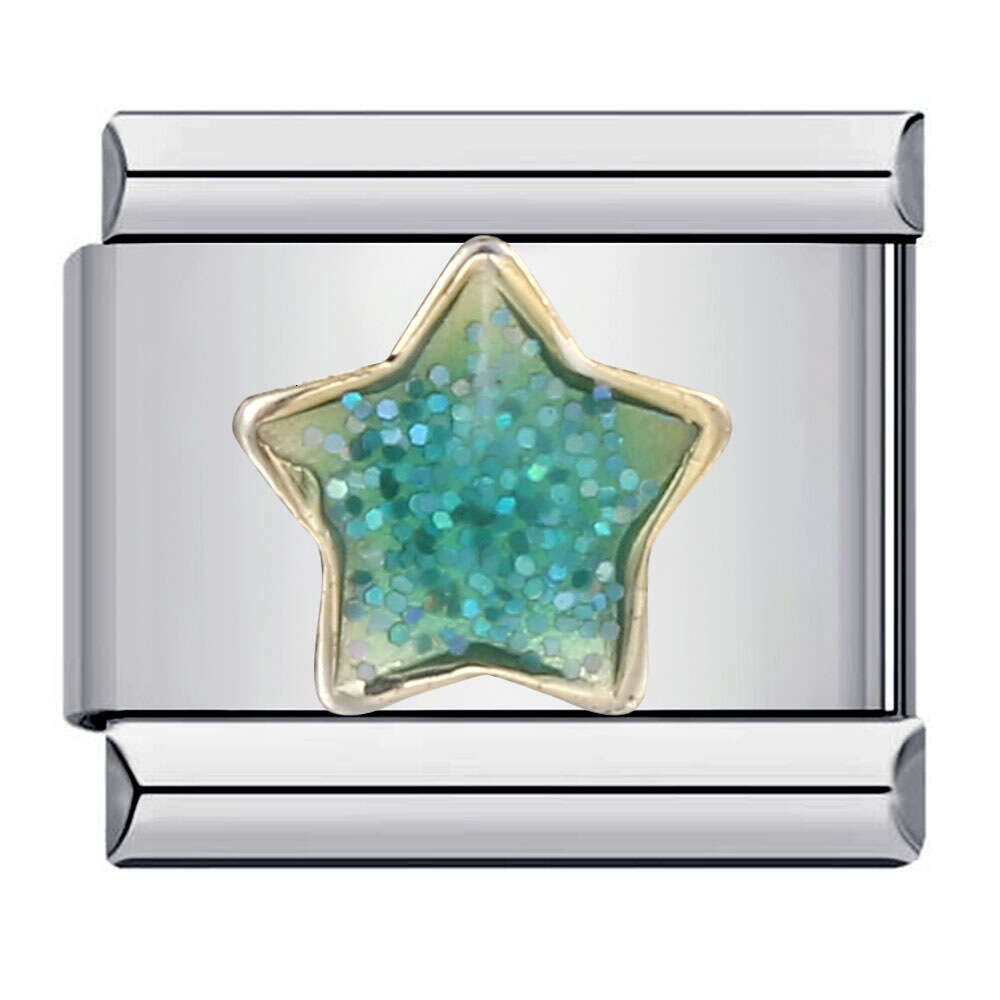 Stainless Module Titanium Steel Welding Drip Oil Pattern DIY Bracelet Italian Charm Italian Charm Bracelet Fit 9mm Bracelet Jewelry DIY Making Gifts