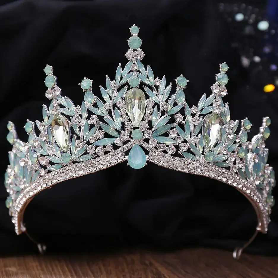 DIEZI 9 Colors Baroque Luxury Big Water Drop Crystal Tiara For Women Wedding Girls Birthday Party Elegant Crown Hair AccessoriesX240913