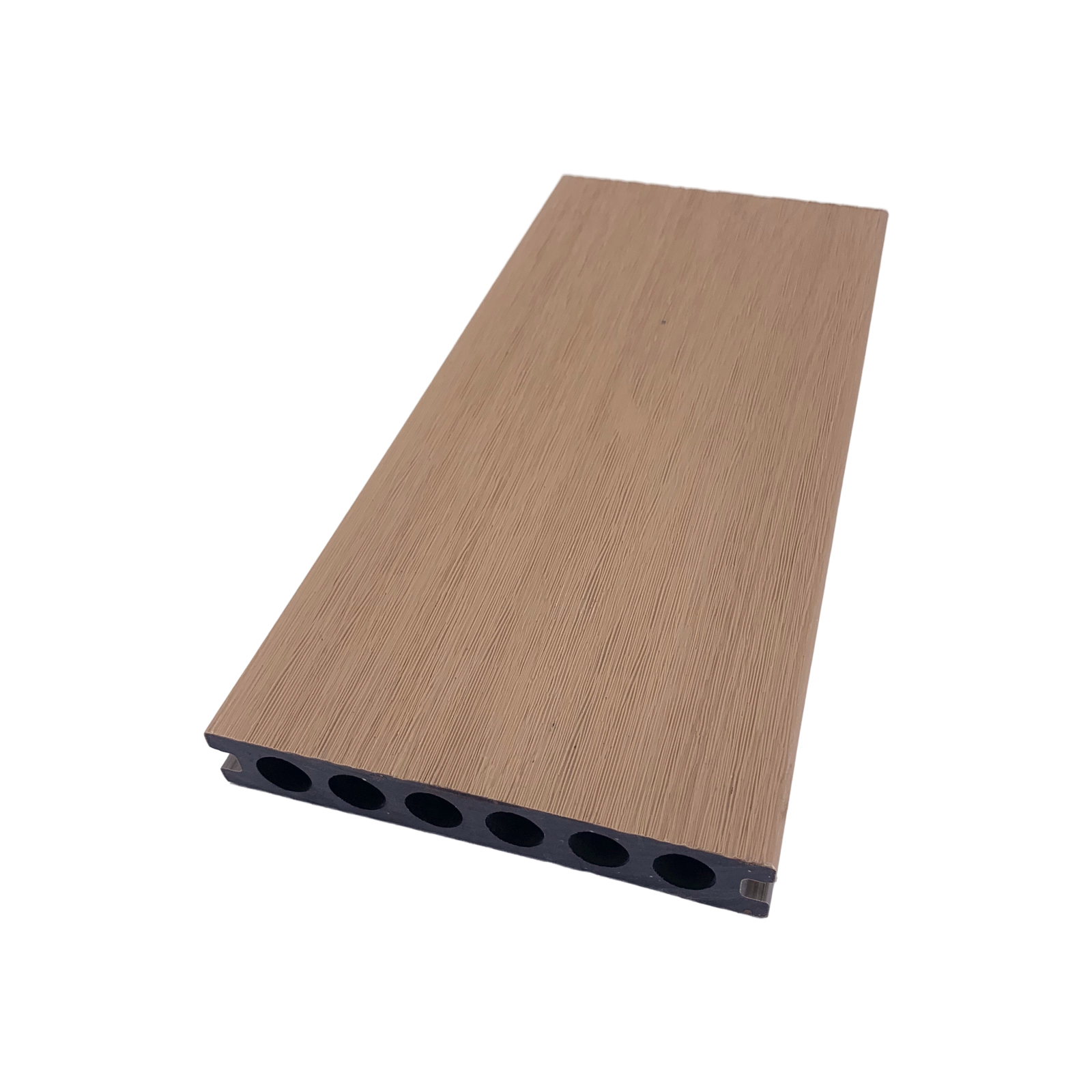 Durable Outdoors Co-Extruded Wood Grain Planks with Round Holes - Water Resistant Floor Tiles