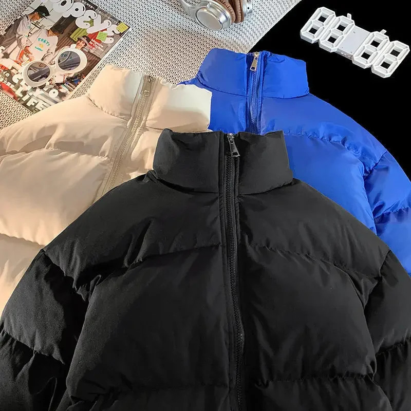 Trendy Cottonpadded Mens Jacket Loosefit Winter Coat Korean Style Casual Clothing Fashionable Cotton 240912