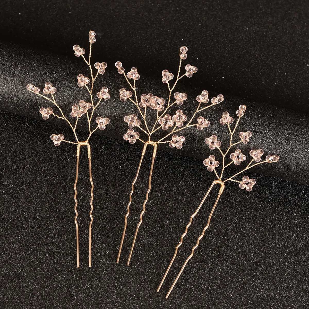 3 Pieces Of Womens U-Shaped Needle Metal Hair Clip Pearl Bridal Hair Clip Wedding Hairstyle Design ToolX240913