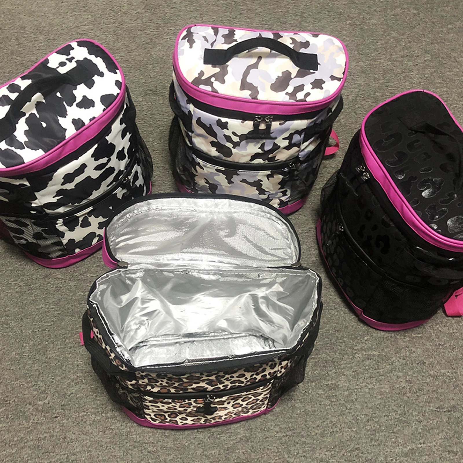 2025 new Portable Leopard Printed Waterproof Camping Travel 18l Large Capacity Leak proof Backpack Cooler Lunch Bag with Thermal Insulation 240910