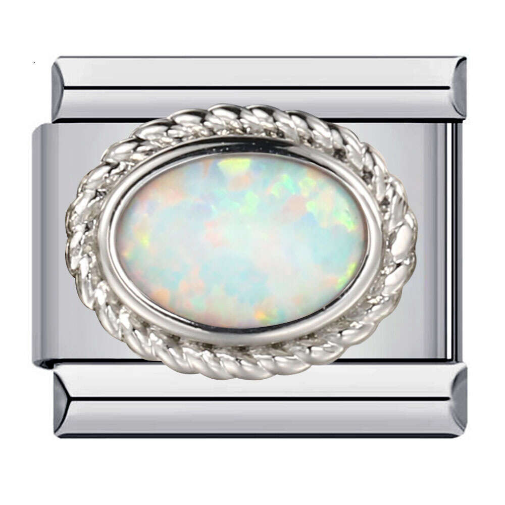 Fashion 12Th Birthday Stone Bead Welded Color Zircon DIY Elastic Bracelet Italian Charm Links Fit 9Mm Bracelet Jewelry DIY Making Gifts