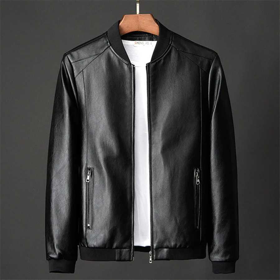 Autumn Leather Jackets for Men Bomber Motorcycle PU Coat Causal Black Biker Pocket Zipper Jacket Outerwear Oversize 7XL 8XLX240913