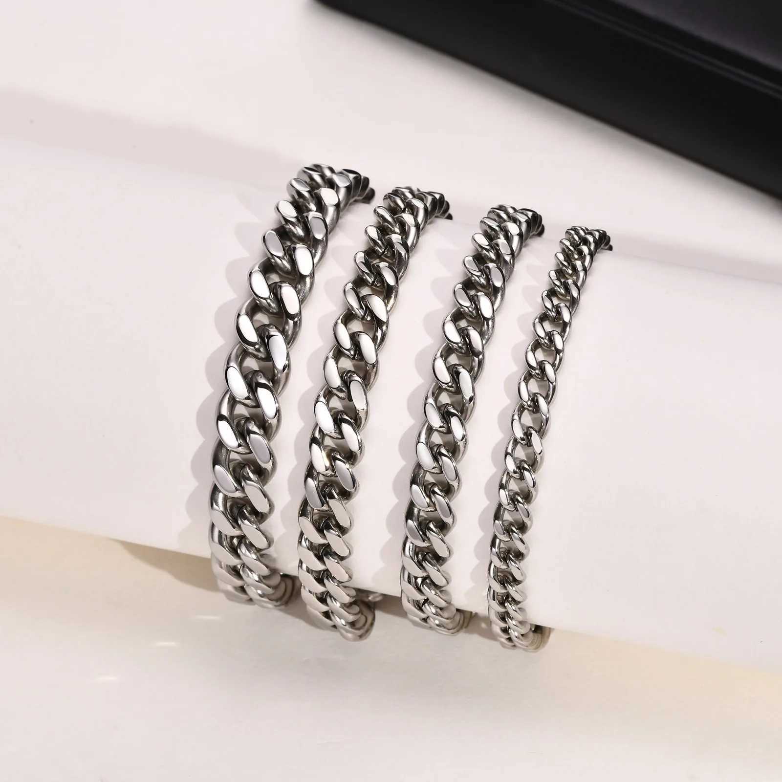 Mens Stainless Steel Link Chain Bracelets for Men Boys Gifts Jewelry 5MM/7MM/9MM Length 19cm/23cmX240913