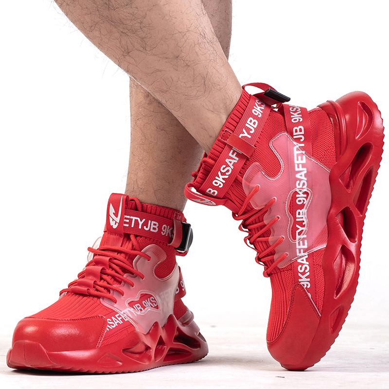 Men Fashion Steel Toe Shoes Puncture Proof Sneaker Man Industrial Work Safety Boots Breathable Protective Boot 53f8