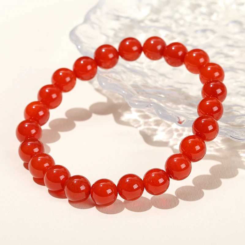 JD Natural Stone Red Agate Bead Bracelet Womens Fashion 6 8 10mm Canelian Bead Braided Rope Bracelet Yoga Balance Lucky Jewelry W240913