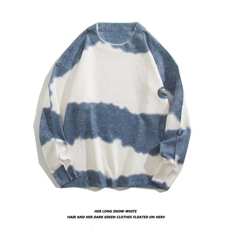 Men Sweaters Sweater couple style Hong Kong style knitted sweater autumn and winter thick Korean version trendy personality pullover sweater Mens crew