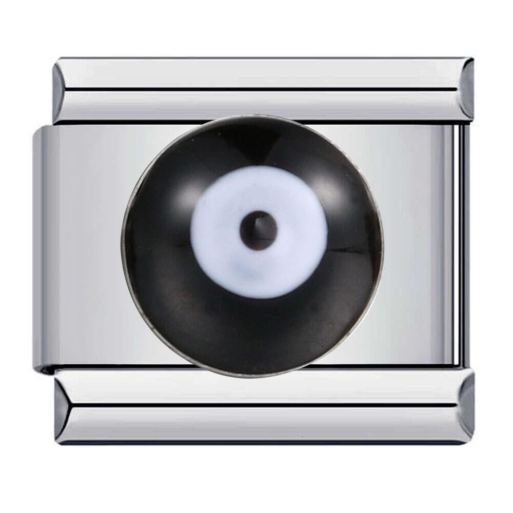 New Devil's Eye Bead Titanium Steel Welding Enamel Cartoon DIY Elastic Bracelet Italian Charm Links Fit 9Mm Bracelet Jewelry DIY Making Gifts