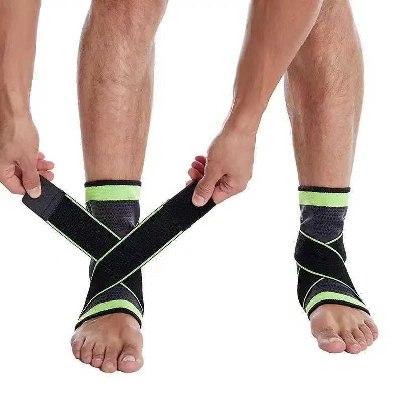 Adjustable Ankle Support Compression Ankle Brace Protector for Running Soccer Basketball Nylon Knitted Gym Bandage Ankle Strap Y240913