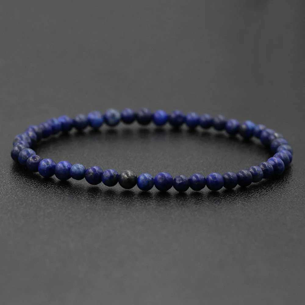 4mm Natural Stone Azure Bead Elastic Bracelet Tiger Eye Round Bead Bracelet Mens Jewelry Bracelet W240913