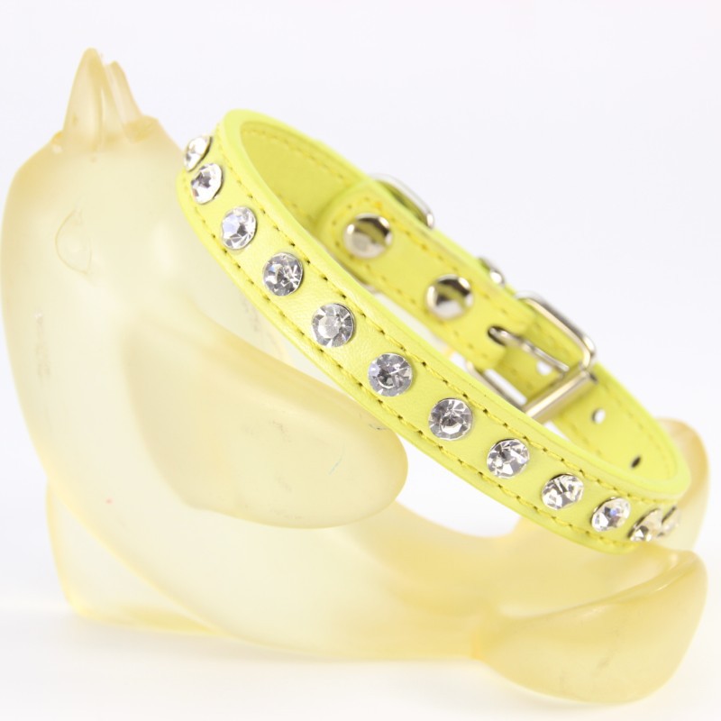 Stylish Rhinestone Necklace for Dogs Luxurious PU Leather Leash & Collar Combo