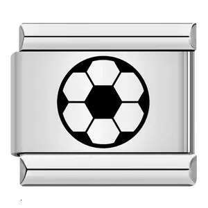 New Sports Pattern Italian Module Titanium Steel Laser Carving DIY Free Splicing Bracelet Fit 9mm Bracelet Jewelry DIY Making Gifts