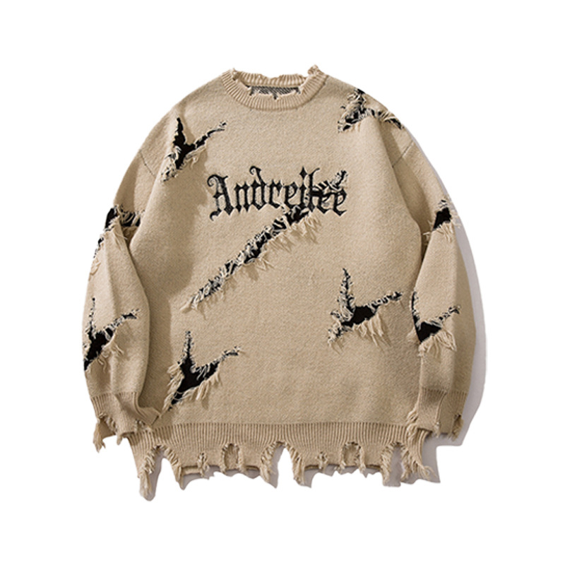 Men's Sweaters Crew Neck letter print Pullover Trendy Knit Streetwear Sweater for Fall/Winter