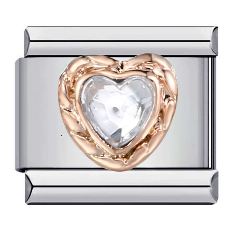 Inlaid New Titanium Steel Welding Enamel DIY Bead Bracelet Italian Charm Bracelet Italian Charm Links Fit 9Mm Bracelet Jewelry DIY Making Gifts