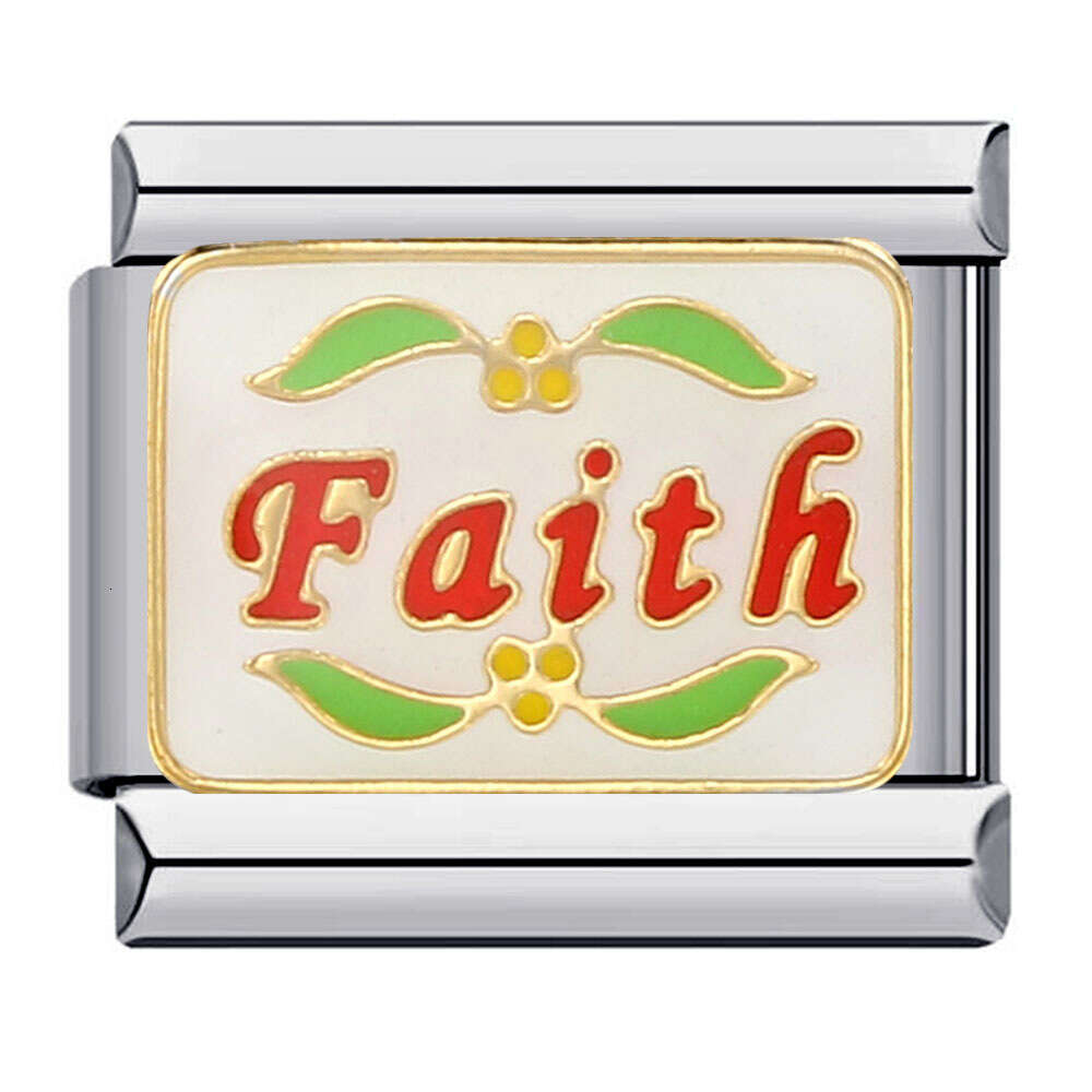 New Titanium Steel Welding Personalized English DIY Beads Italian Charm Bracelet Italian Charm Links Fit 9Mm Bracelet Jewelry DIY Making Gifts