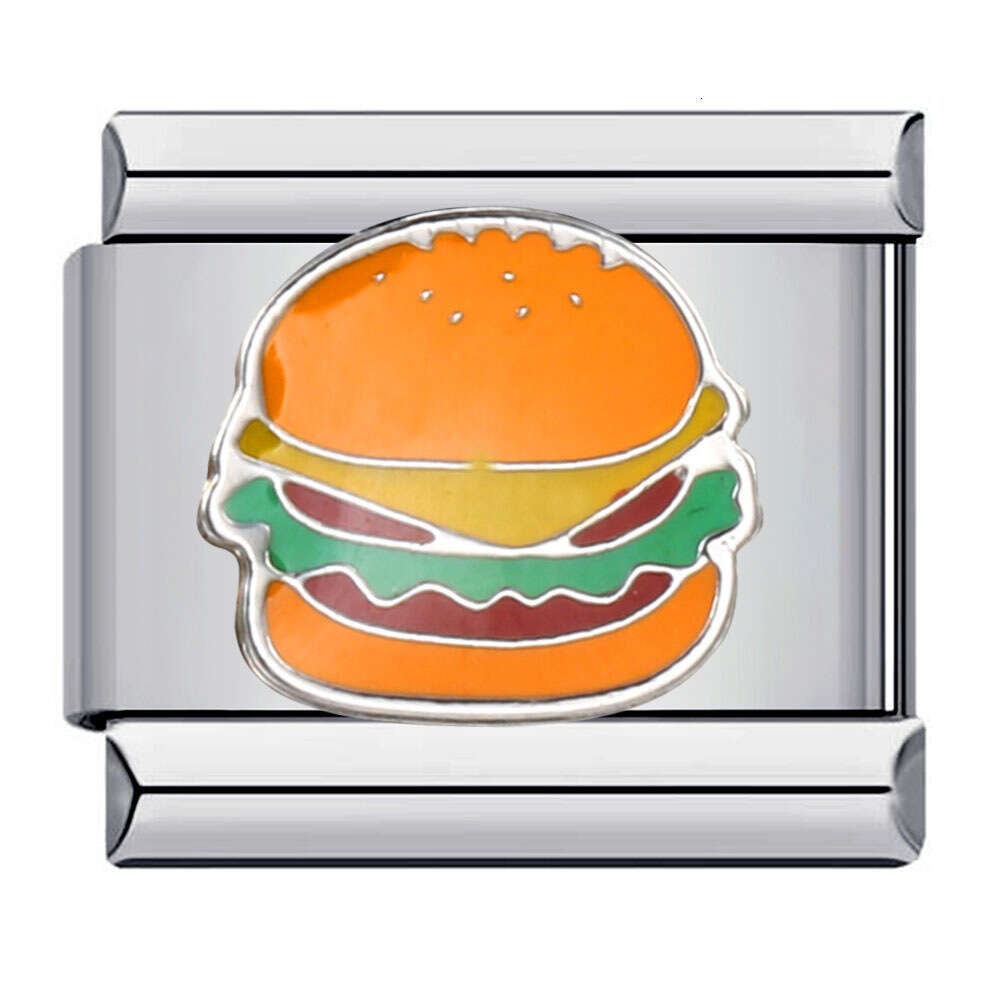 Delicious Food Bead New Titanium Welding Enamel Cartoon DIY Splicing Bracelet Italian Charm Links Stainless Steel Fit 9Mm Jewelry Making Gifts