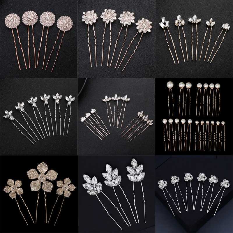 Rhinestone Hair Pins Forks Clips for Women Bridal Wedding Hair Accessories Pearl Hairpins Bride Headpiece Jewelry Gift WholesaleX240913