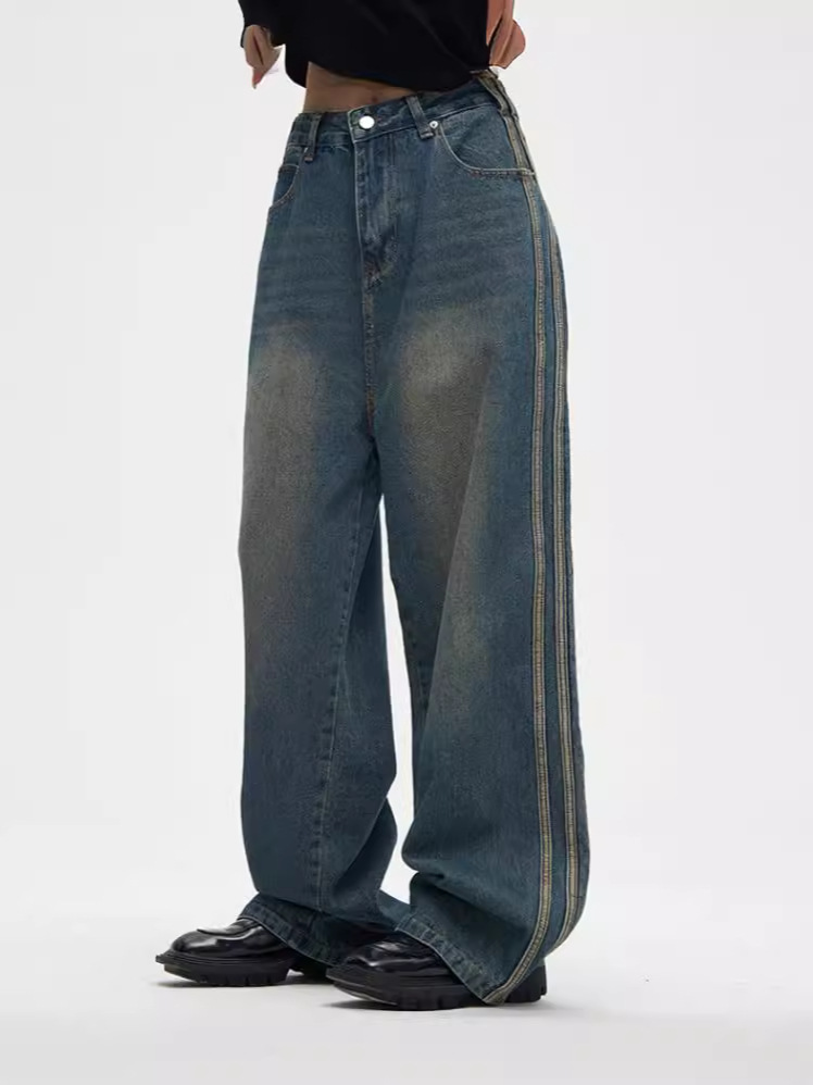 2025 S Fashion Designer Men S Loose Fitting Jeans With Yellow Ing A Fashionable And Comfortable Bottoms