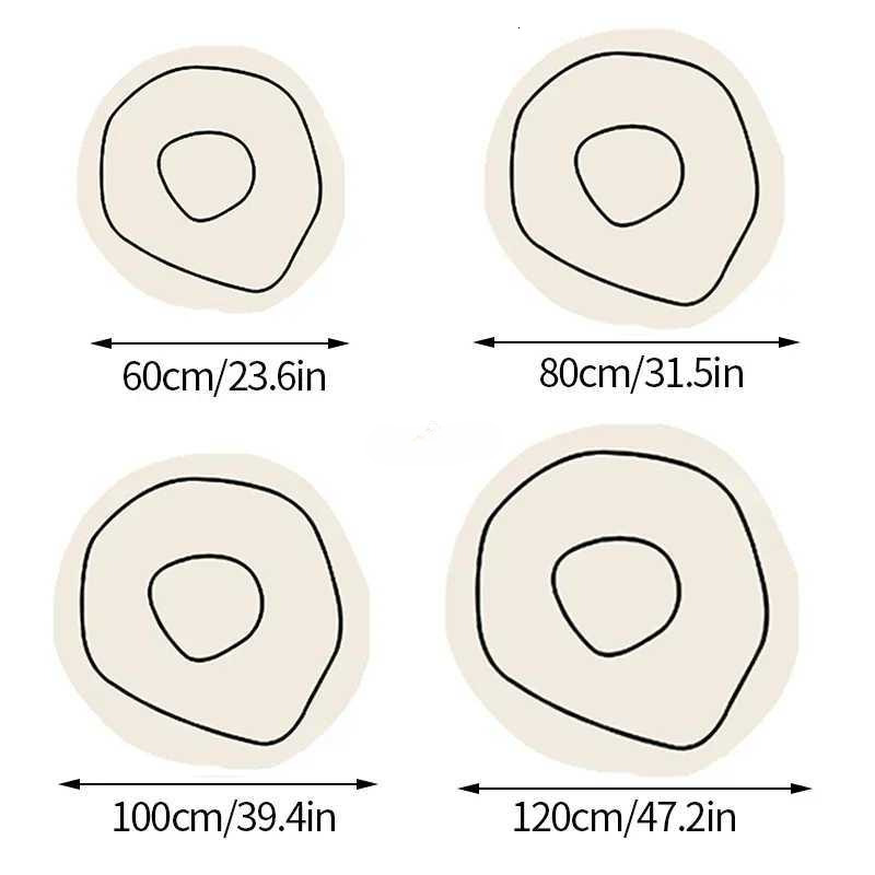 INS Irregular Carpet Bedroom Bedside Rug Simple Lines Large Area Rugs for Living Room Non-slip Floor Playmat Home Carpets