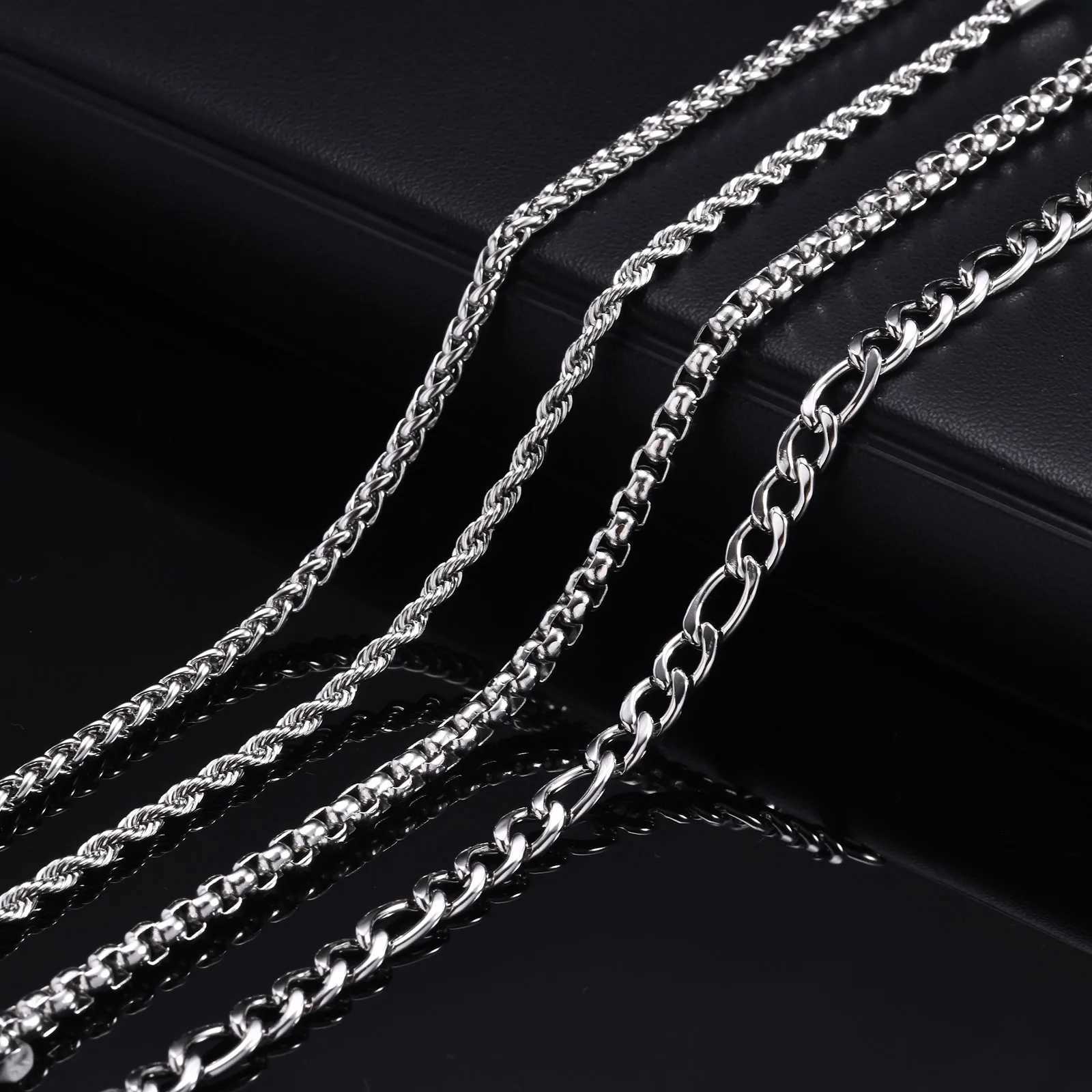 Vnox 2/3/4/5pcs Bracelets for Men Women Never Fade Unisex Bracelet Jewelry Set Simple Cuban Chain Figaro Rpe Box Snake ChainX240913