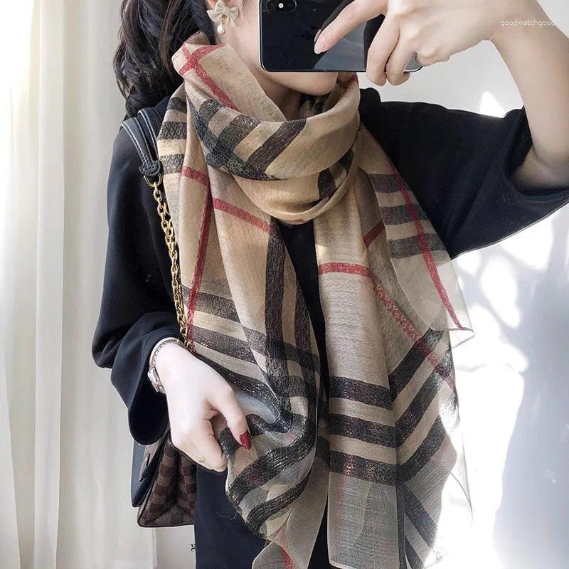 Scarves Spring And Summer Imitated Silk Scarf Women Luxury Design Square Outdoor Soft Small Headscarf Hijab Lady 180 90cm
