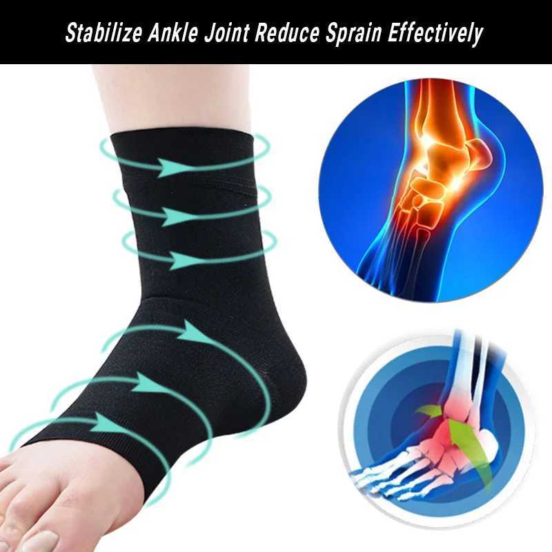 XZ 2pcs/Pair Medical Fasciitis Compression Ankle Socks Men and Women Outdoor Running Nylon Anti-sprain Pain Relief Protector Y240913