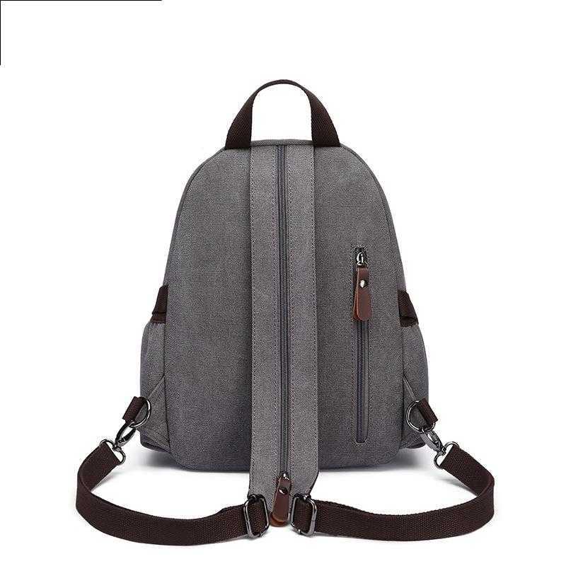 washed canvas backpack, fashionable casual street style backpack, travel small shoulder bag 240915