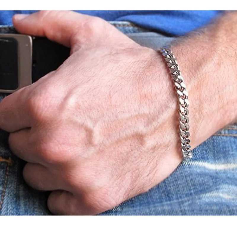 Vnox Basic 3/5/7/9/11mm Wide Curb Cuban Link Chain Bracelets for Men Women Jewelry Anti Allergy Stainless Steel Wristband GiftsX240913