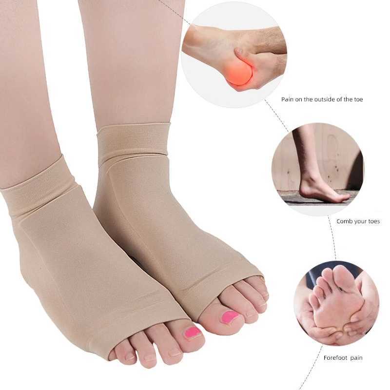 2 Pcs/Pair Anti Fatigue Foot Sleeve Elastic Gel Foot Sleeve Anklet Protective Gear Sports Ankle Brace Compression Socks Y240913