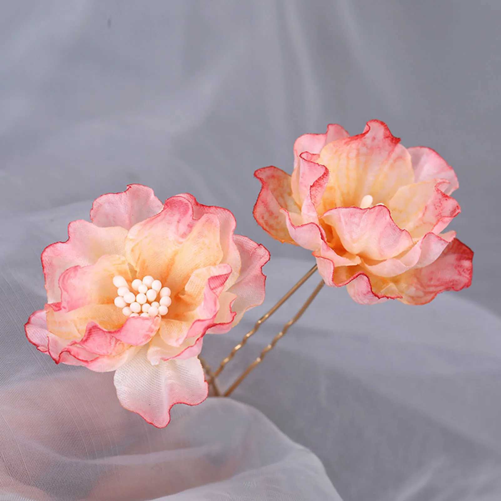 Floral Hairpin Forks Chinese Hanfu Hair Accessories For Women U-shaped Hair Clip Fork Vinatge Wedding Hair Jewelry Retro CrownsX240913