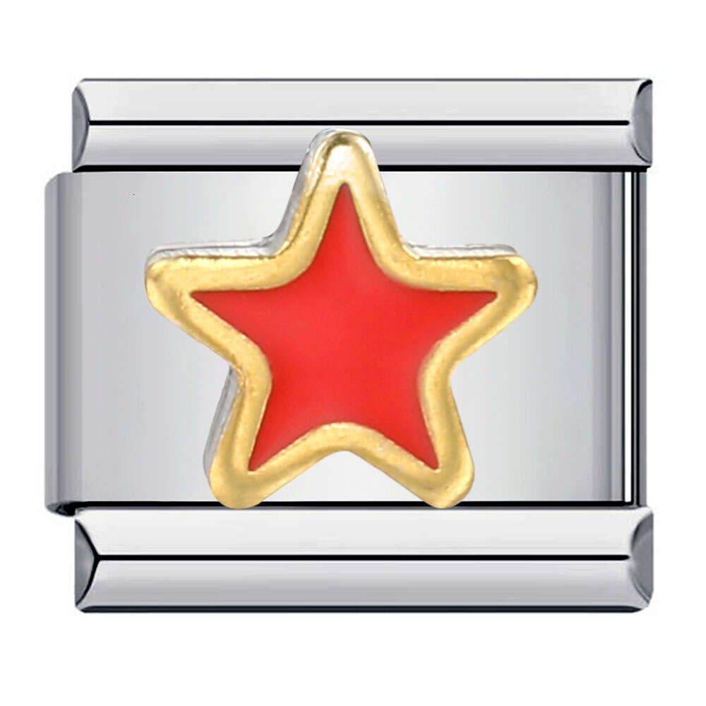 Stainless Module Titanium Steel Welding Drip Oil Pattern DIY Bracelet Italian Charm Italian Charm Bracelet Fit 9mm Bracelet Jewelry DIY Making Gifts