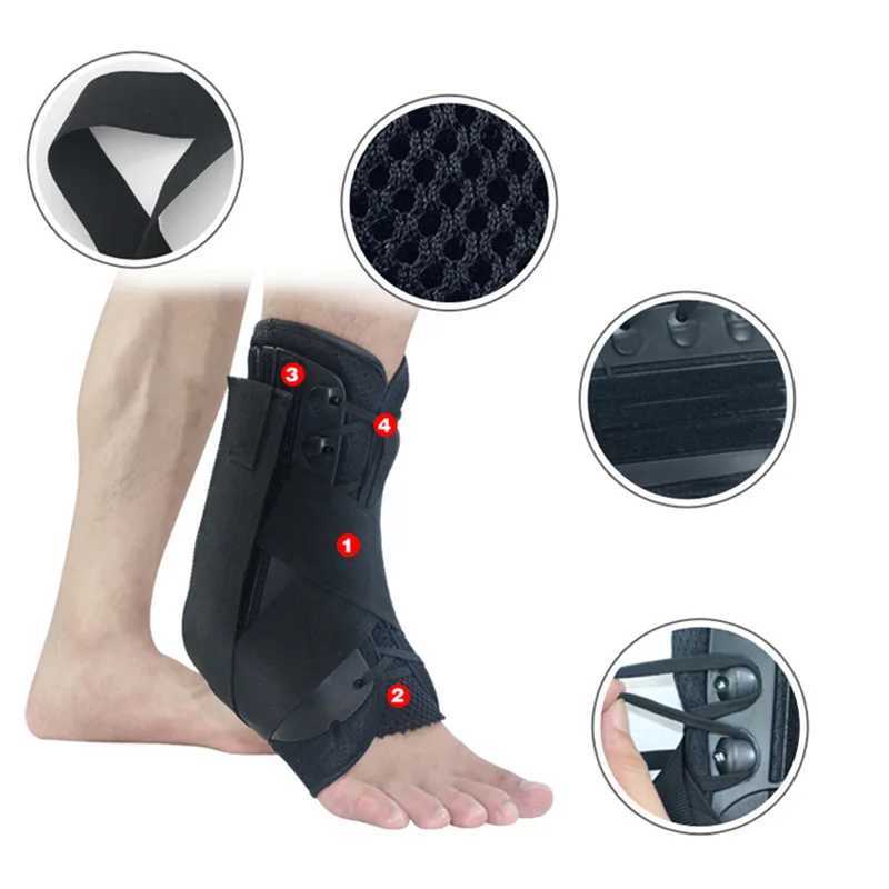 Ankle Brace Support Stabilizer Sports Football Compression Adjustable Lace Up Ankle Socks Protector Orthosis Y240913