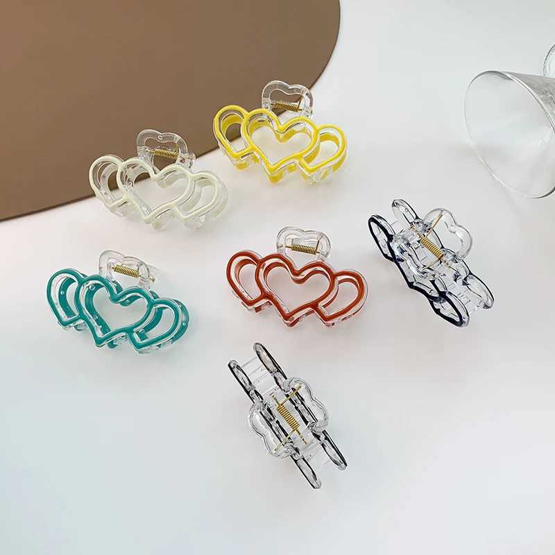 AISHG Acrylic Love Hair Claw Clip for Girls Korean Colorful Transparent Head Shark Hairpin Women Hair Accessories Crab ClipX240912