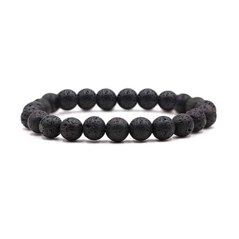 1 piece of 8mm trend lava stone natural stone bead bracelet mens charm bracelet jewelry gift W240913