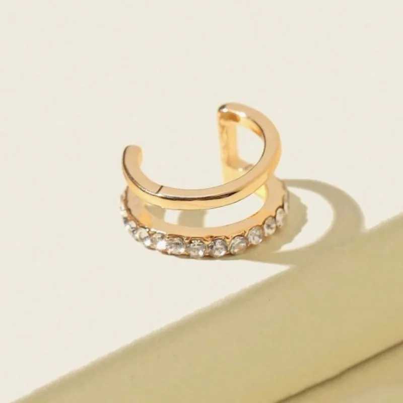 Double-Layered U-Shaped Ear Clip European And American Simple Diamond Ear Clip Suitable for womens non perforated earringsX240913